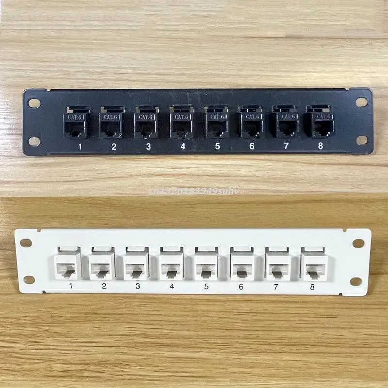 8-port 6 blindado painel de remendo rj45 rede 10g pronto metal habitação cor-codificado rotulagem para fiação t568a e t568b
