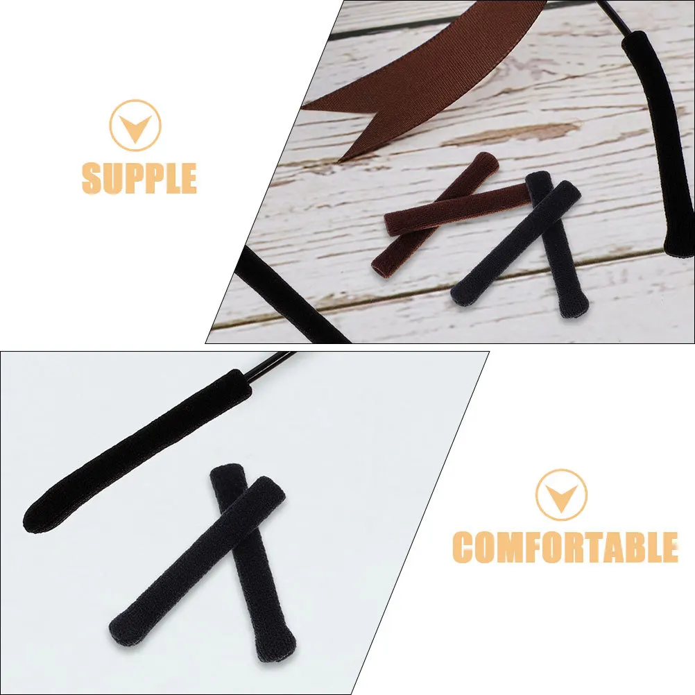 

2Pairs Non-Skid Eyeglasses Leg Sleeves Elastic Ear Cushions Glasses Ear Grips Anti-Wear Eyewear Retainer for Stable Fit