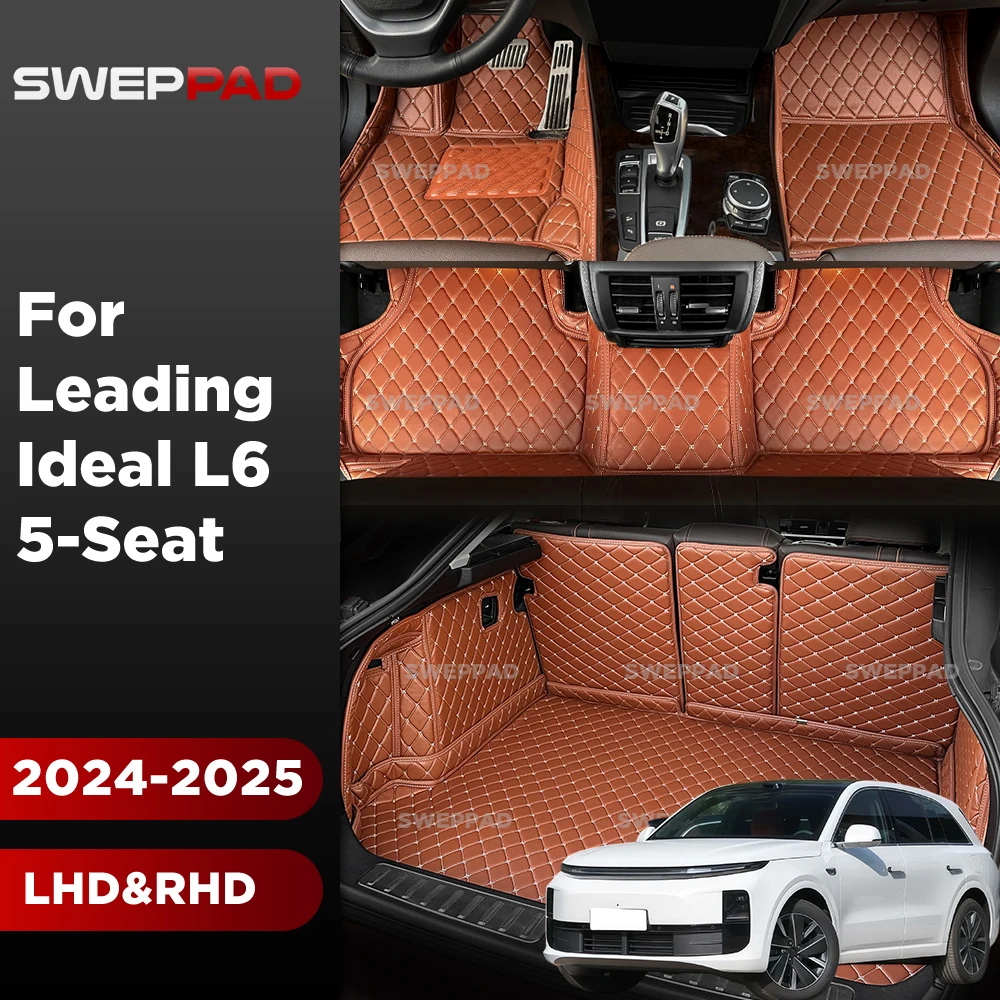 Car Floor Mats For Leading Ideal L6 5-Seat 2024 2025 Trunk mat Cargo Liner Protection Carpet Custom Floor Liners Accessories