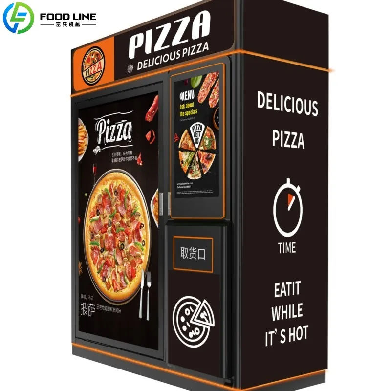 FOODLINE Custom Logo Pizza Vending Kiosk Intelligent Background Management Fast Food Automatic Dispenser
