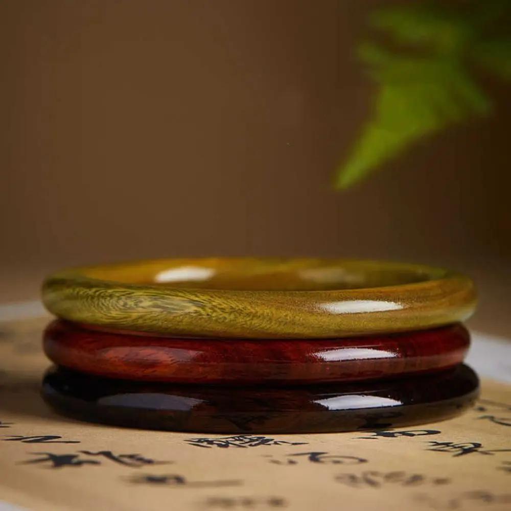 Unique Retro Natural Sandalwood Bangle Classic Simple Wood Bangle Elegant Minority Design Ethnic Style Bangle Girls