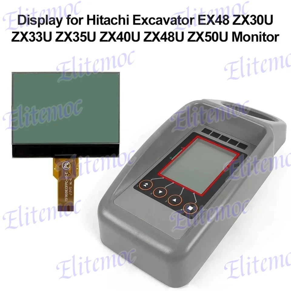 

LCD Display for Hitachi Excavator EX48 ZX30U ZX33U ZX35U ZX40U ZX48U ZX50U Monitor Screen Repair Parts Replacement