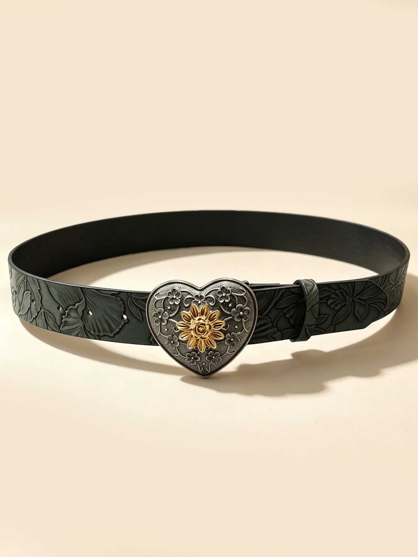 Vintage Royal Style Women's Fashion Belt with Floral Pattern Alloy Buckle - Perfect for Daily Commute and Holiday Casual Accesso
