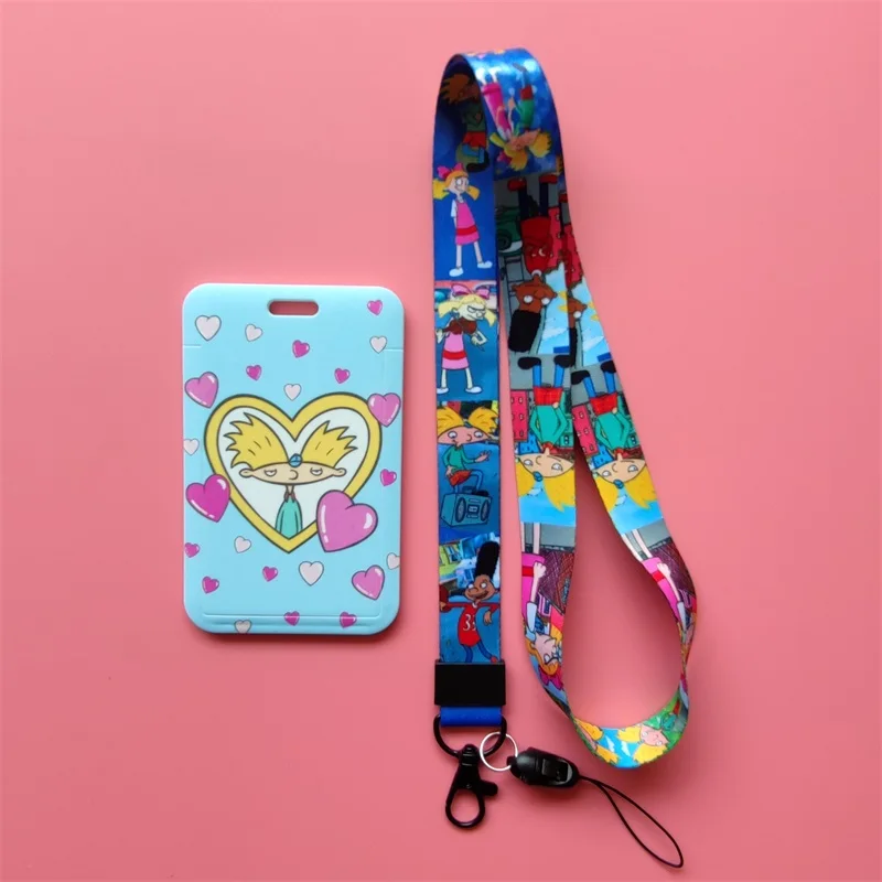 Porta carte di nome delle donne dei cartoni animati cordino per ragazze studente Campus Card Hanging Neck Strap porta carte di credito per bambini