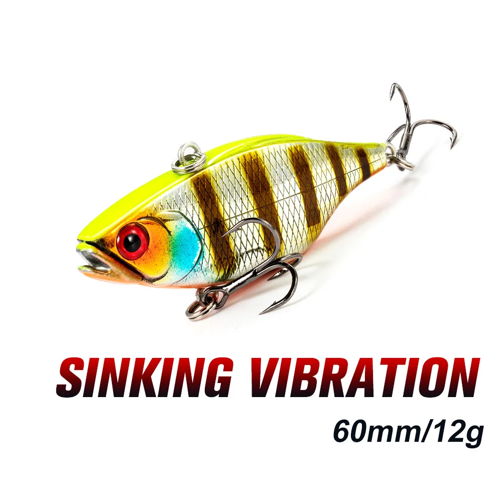 Winter Ice Fishing Vibration-X VIB Lure 6cm/12g Artificial Lipless Crankbait New Plastic Ultra Rattle Sinking Vibrator Bait