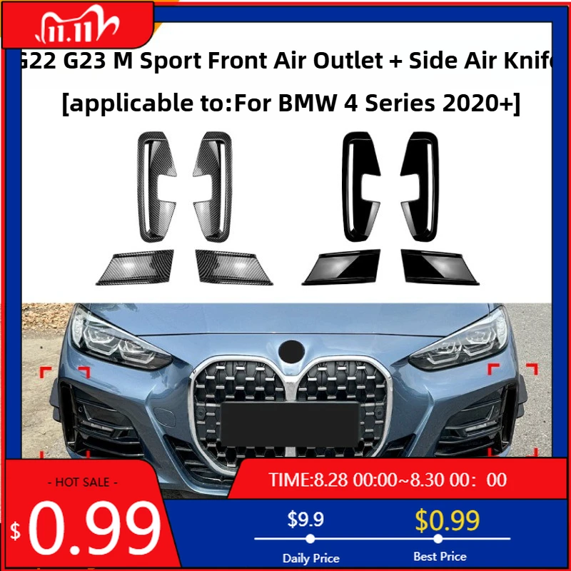 

Горячие украшения для BMW 4 серии G22 G23 Sport 2020 + MP, передний воздушный нож, вентиляционное отверстие, автомобильная наклейка, модификация, аксессуары, внутренняя наклейка