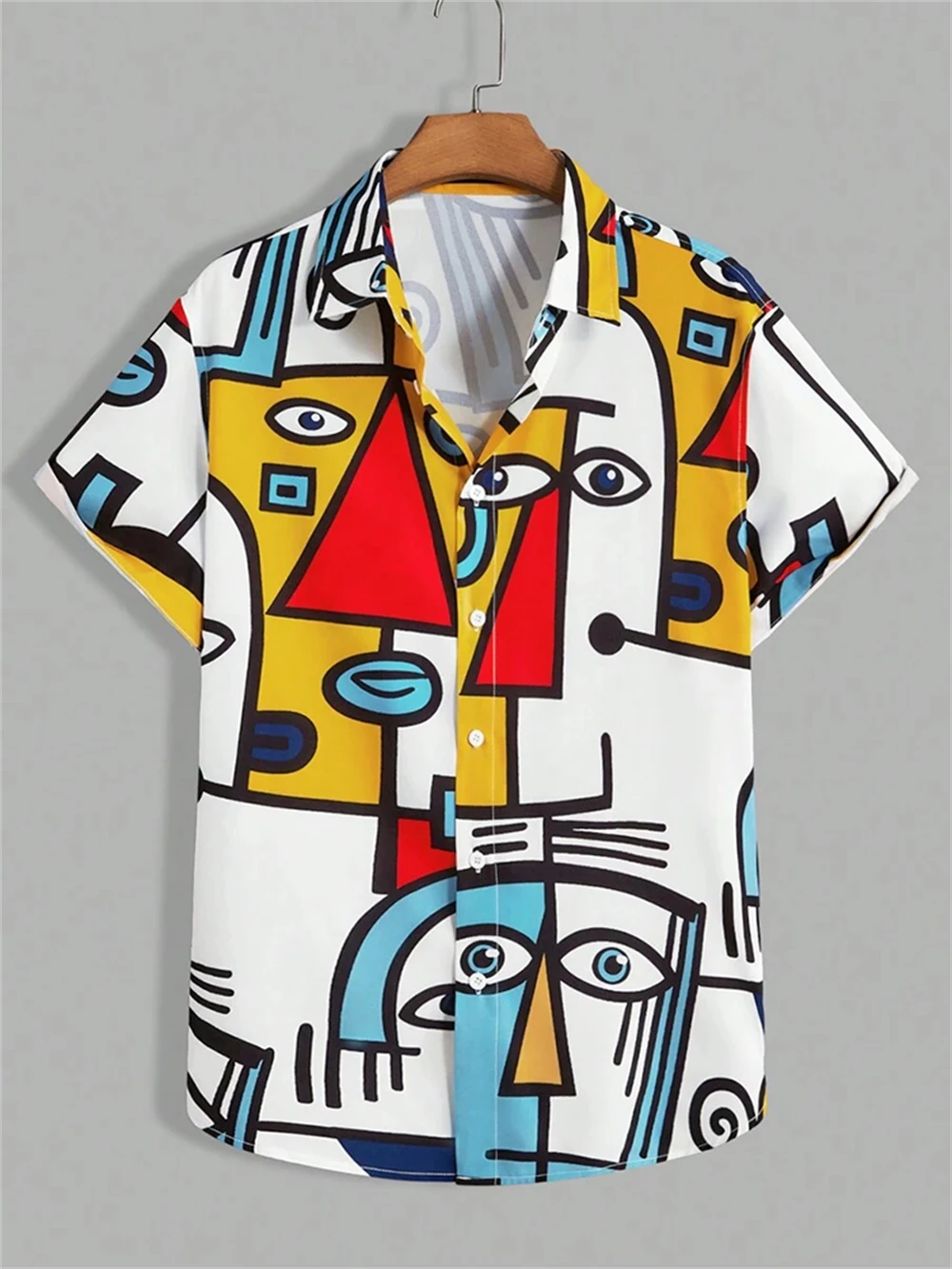 2025 New Hawaiian Men's Fashion Short-Sleeved Shirt, Summer Daily Casual Men's Shirt, Outdoor Seaside Vacation Men's Beach Shirt