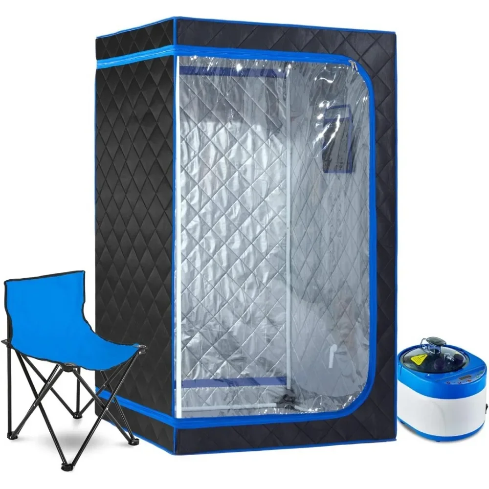 Full Size Portable Steam Sauna Kit, Personal Full Body Sauna Spa for Home Relaxation, 4 Liters 1500 Watt Steamer, Remote Control