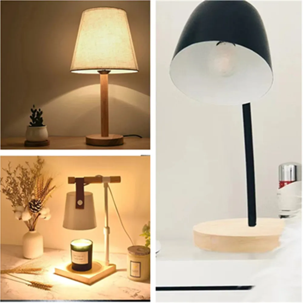 Round/Square Wood Table Lamp Base, High quality 100/120/150mm Solid Wood Display Lamp Base Light Parts Stand for DIY Table Lamp