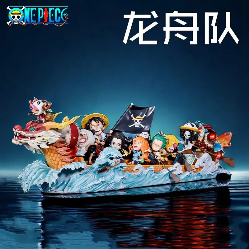 

One Piece Figure Straw Hat Pirates Dragon Boat Festival Set Luffy Zoro Nami Desktop Ornament Home Decoration Collectible Toy