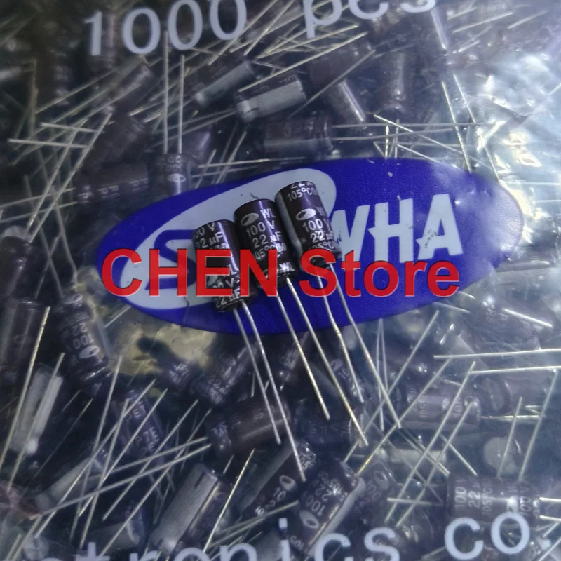 

100PCS/lot original SAMWHA 100V22UF 6.3X11MM 105C 22UF 100V electrolytic capacitor free shipping