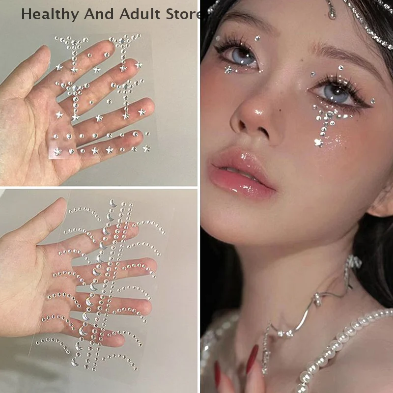 New Diy Eyes Face Self Adhesive Makeup Temporary Tattoo Beauty Diamonds Jewels Stickers Festival Body Art Decor Nail Diamond