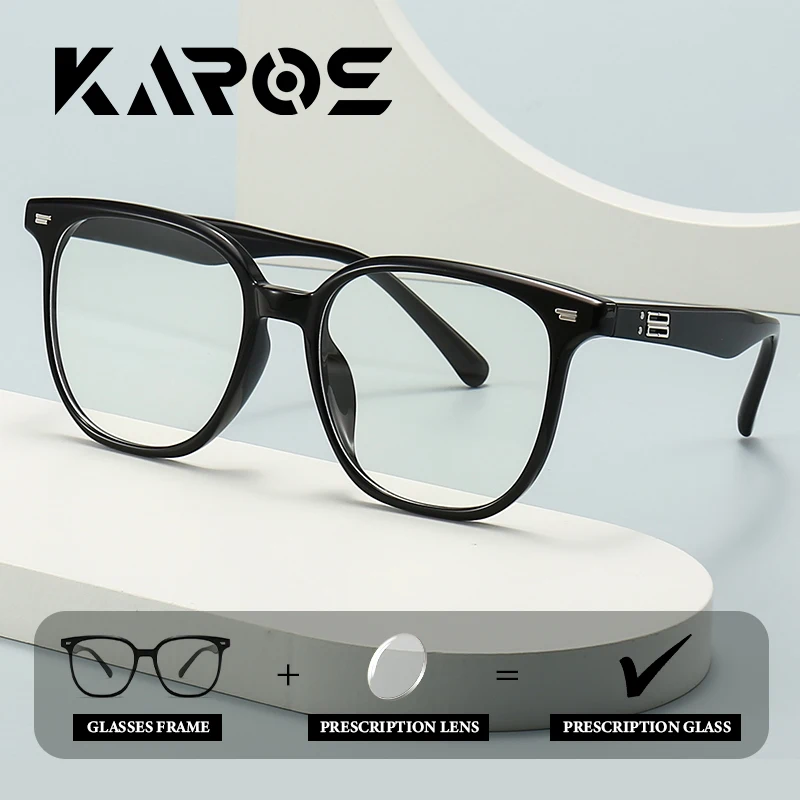 

KAROS Modern Round Prescription Glasses Large Frame Photochromic Lenses Anti-Blue Light Progressive Multifocal Reading