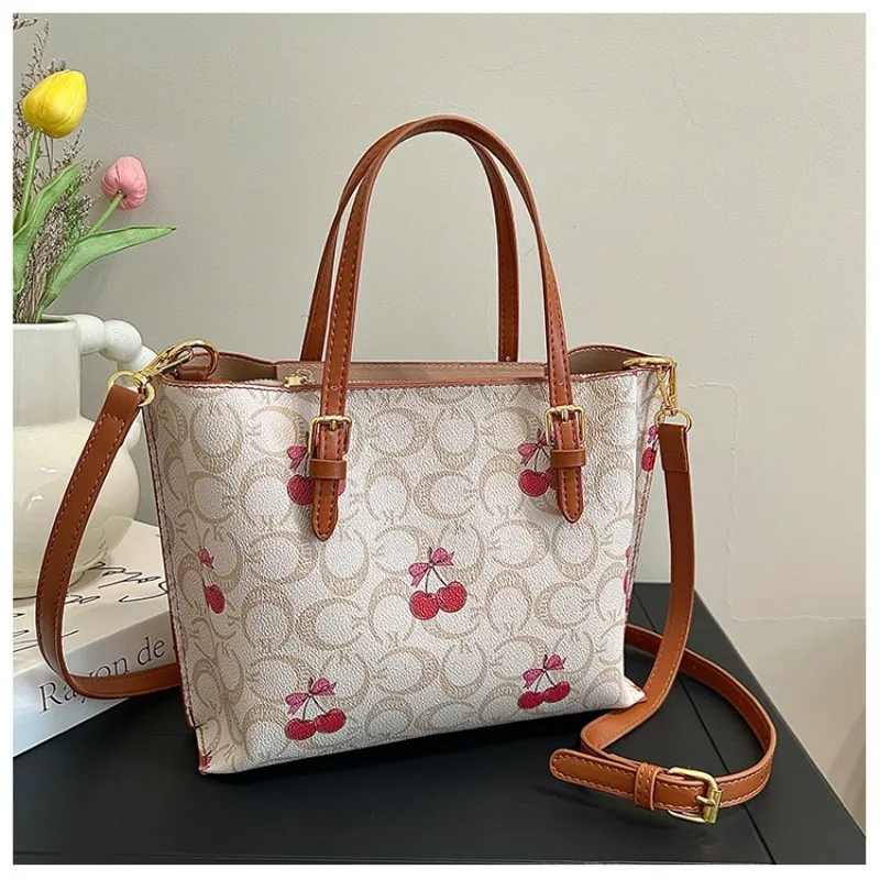 

Женская большая сумка с вишневым принтом, новый стиль 202, модная дорожная сумка на одно плечо, большая вместительная сумка, сумка для подмышек