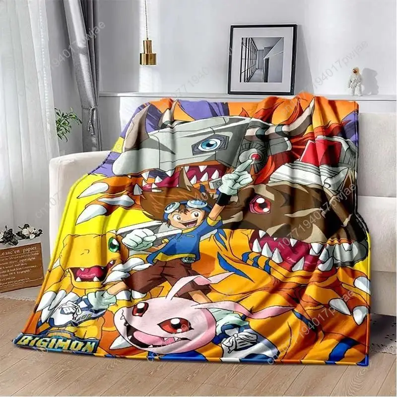 

Digimon Children's Area Cartoon Printing Blanket Fashion Soft Cozy Living room Bedroom Sofa Bed Picnic Blanket Birthday Gift