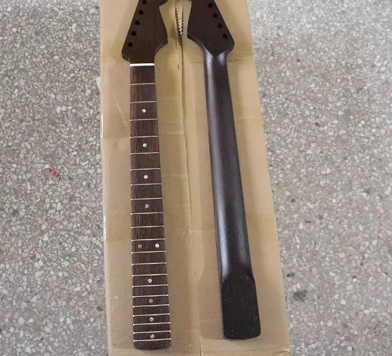 

21-fret chicken-wing wood electric guitar neck and fingerboard, 6-string guitar instrument modification DIY accessory, 22-fret n