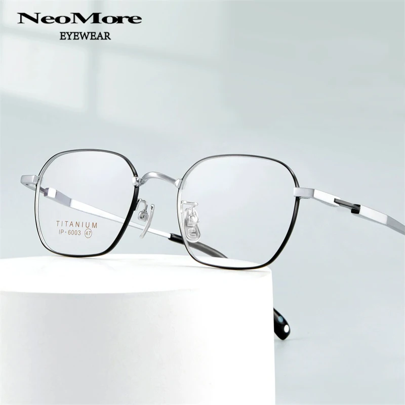 

Ultra Light Titanium Alloy Small Face Small Frame Glasses Height Prescription Glasses Frame Square Presbyopia Glasses