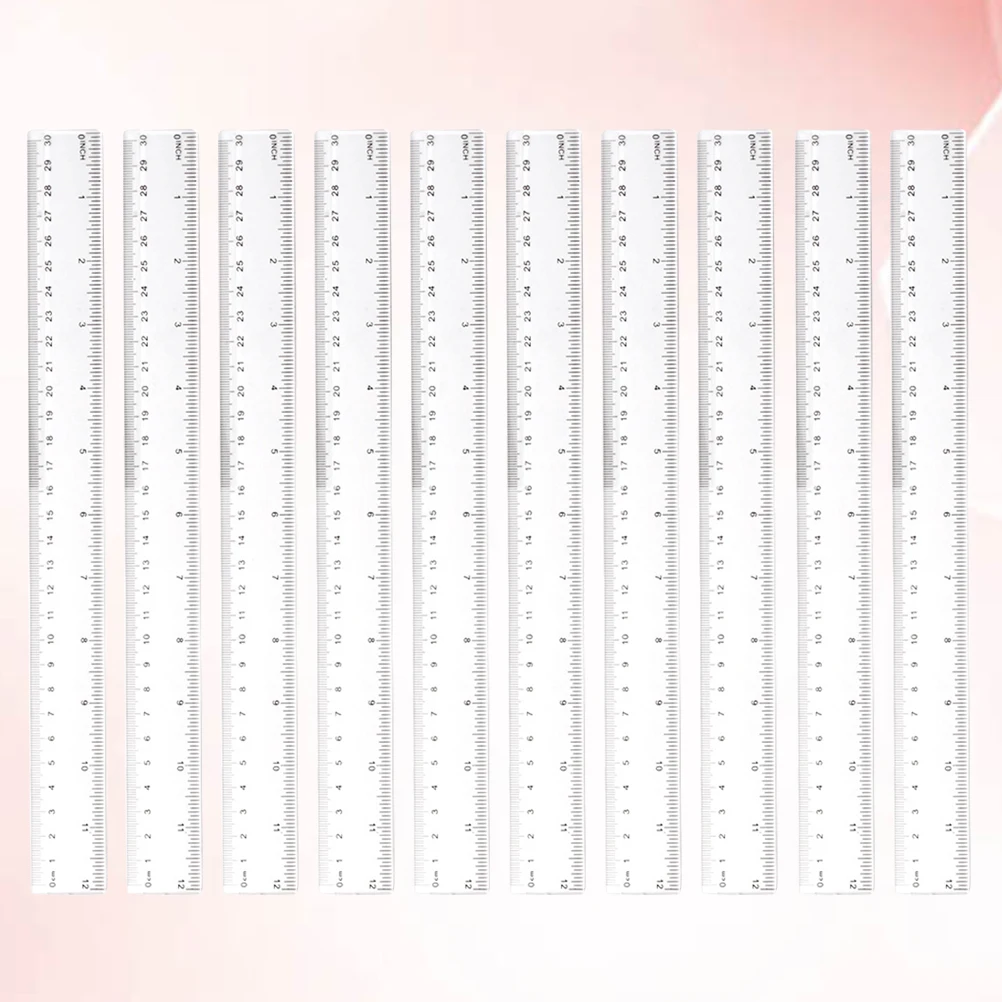 

10pcs Clear Transparent Plastic Straight Ruler High Accuracy Precision For Student Office School Factory Gift s
