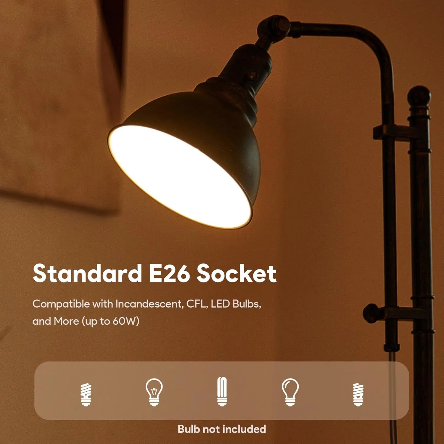 Regulowana lampa biurkowa przemysłowa w wykończeniu postarzanego brązu, wysokość 63-74 cm, lampa robocza w stylu vintage z certyfikatem ETL