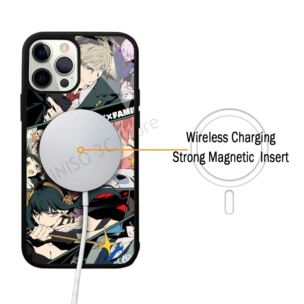 Kawaii Anya SPY X FAMILY Anime Phone Case Strong Magnetic For IPhone 15 14 13 Pro Max 11 12 Mini For Magsafe