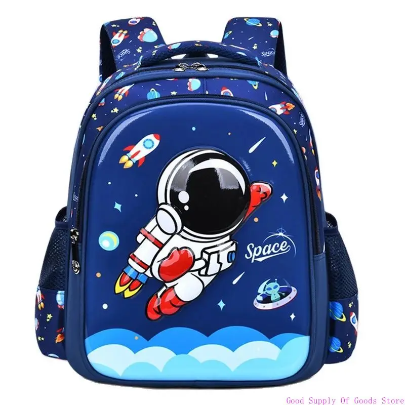 Bolsa de ombro infantil dos desenhos animados 3d estereoscópico astronauta mochila à prova dwaterproof água criança menino sonho escola primária