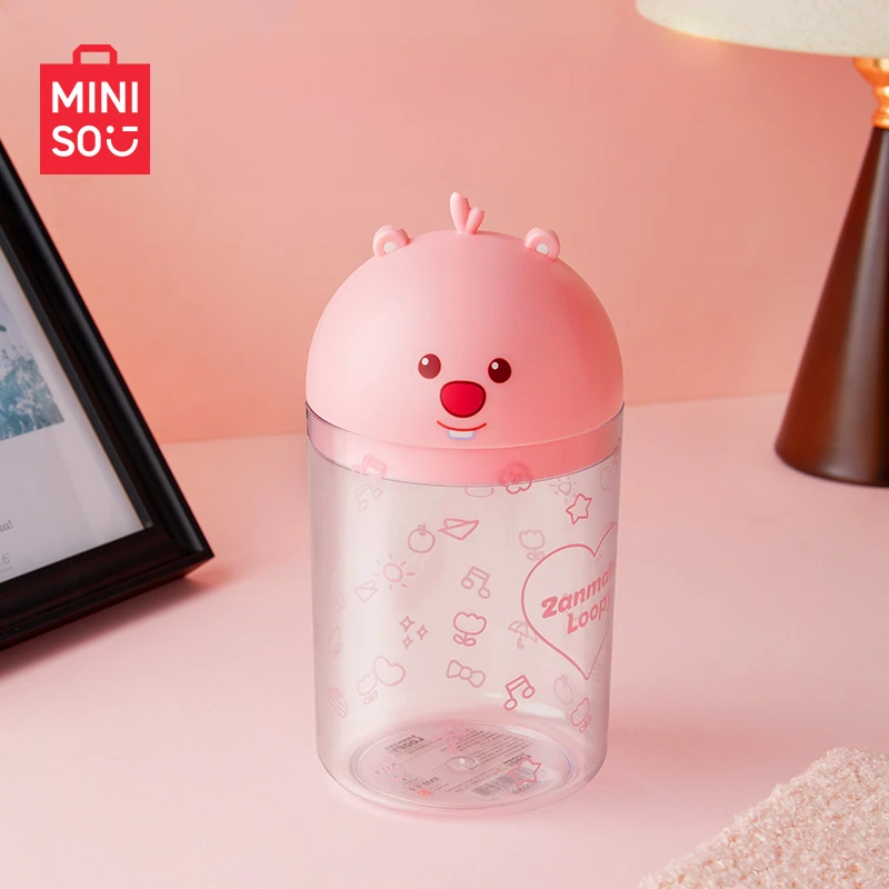 MINISO LOOPY سلسلة سطح المكتب الوجه العلوي تخزين دلو لطيف السرير سلة المهملات مضمد الديكور الحلي هدايا عيد الميلاد والألعاب