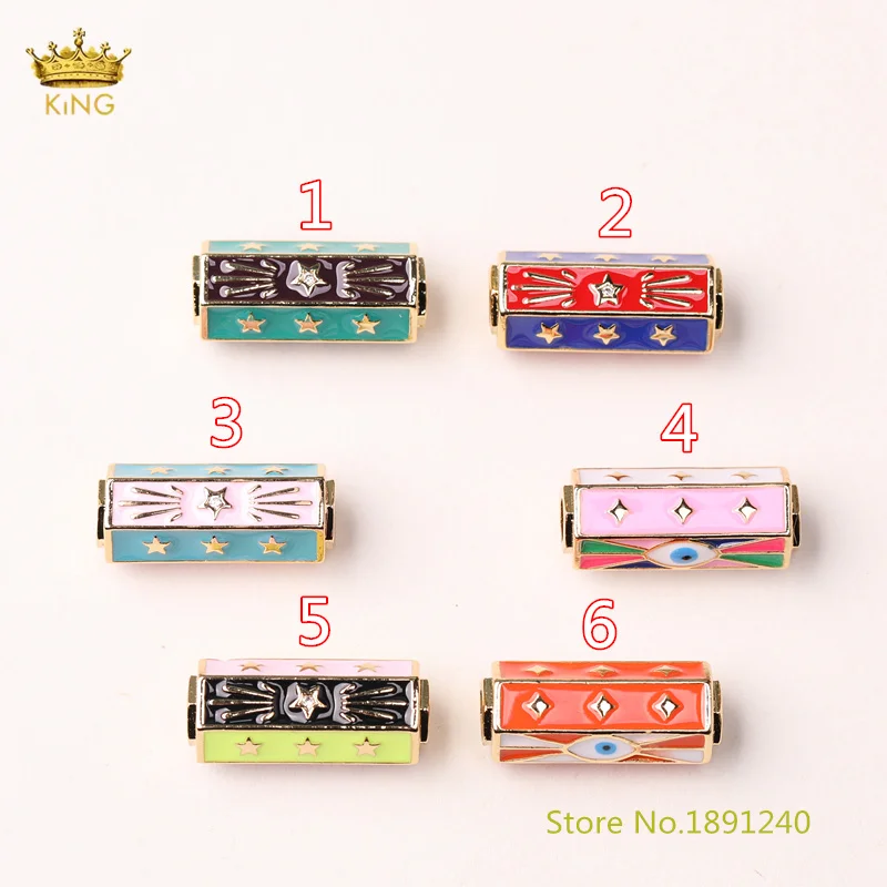 5pcs Dainty Neon Tube Charms Enamel Barrel Pendant for Necklace Earring Charm Component in Gold Over Brass Red White Yellow Pink