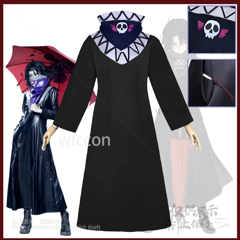 Feitan Pōtoo Anime HxH Costume anime Cappotto nero Uniforme Parrucche per Halloween Festa di Natale Cos Uomo Donna Personalizzato