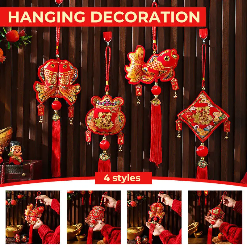 1 pz Decorazione di Capodanno Cinese Tradizionale Capodanno Creativo Corde Appese Buona Fortuna Porta Decor Cina Fortuna Appeso