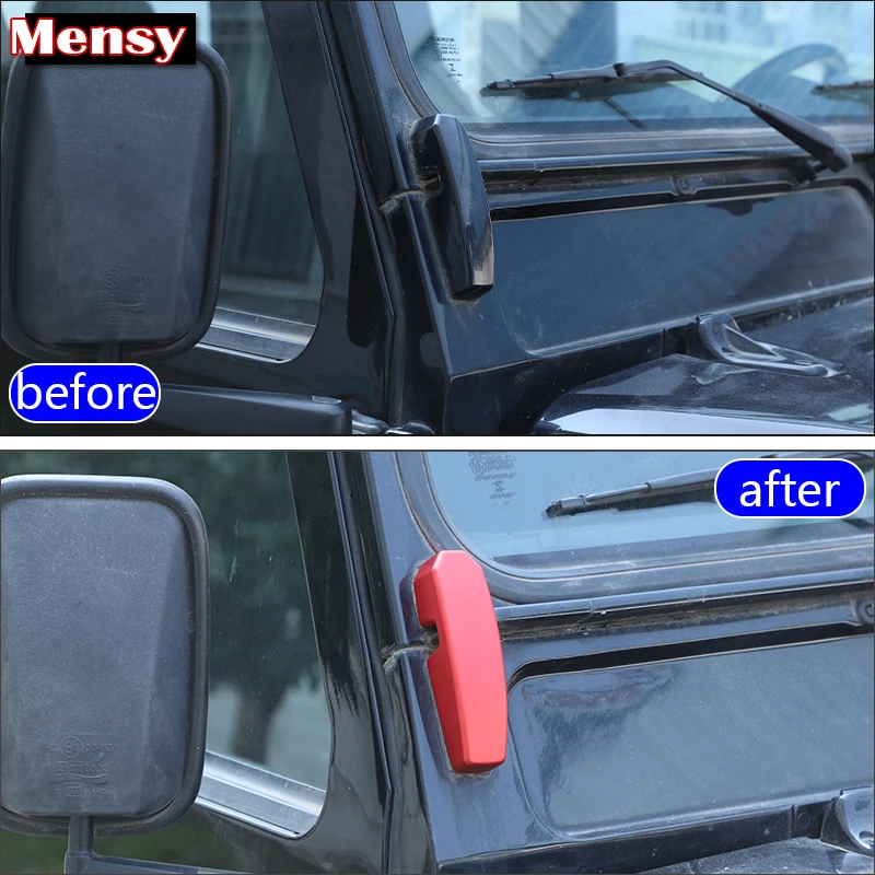 For Land Rover Defender 110 90 2004-2018 Aluminum Alloy Front Windshield Hinge Decoration Cover Trim Exterior Accessories