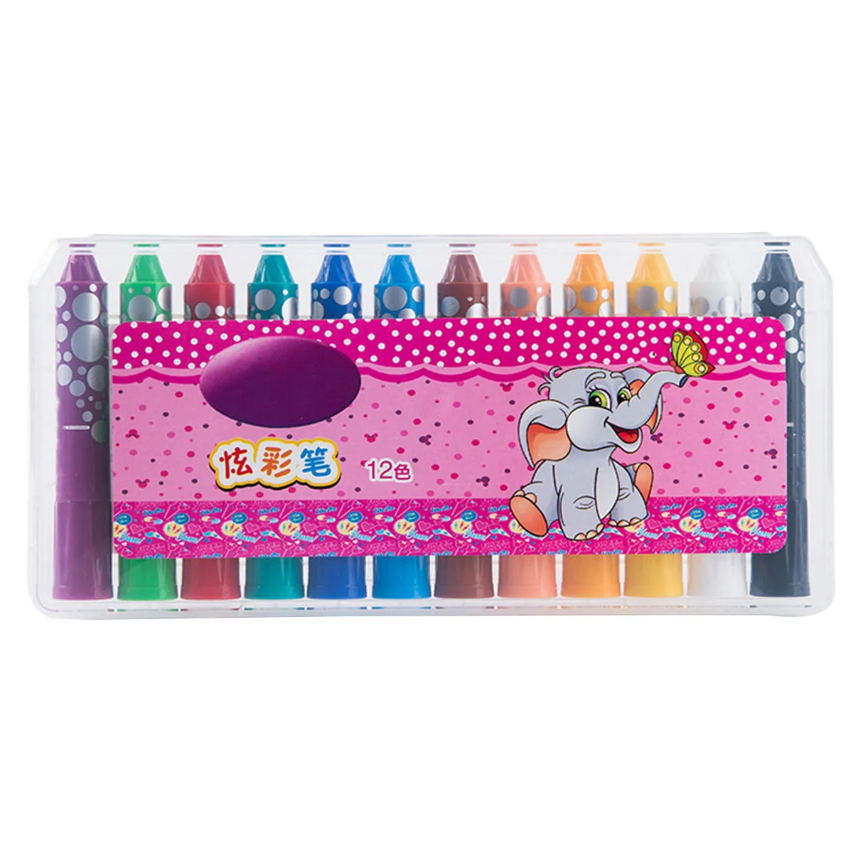 12Pcs Color Crayon For Drawing Activities Rotating Set Water-soluble Washable Coloring Pencils Gouache