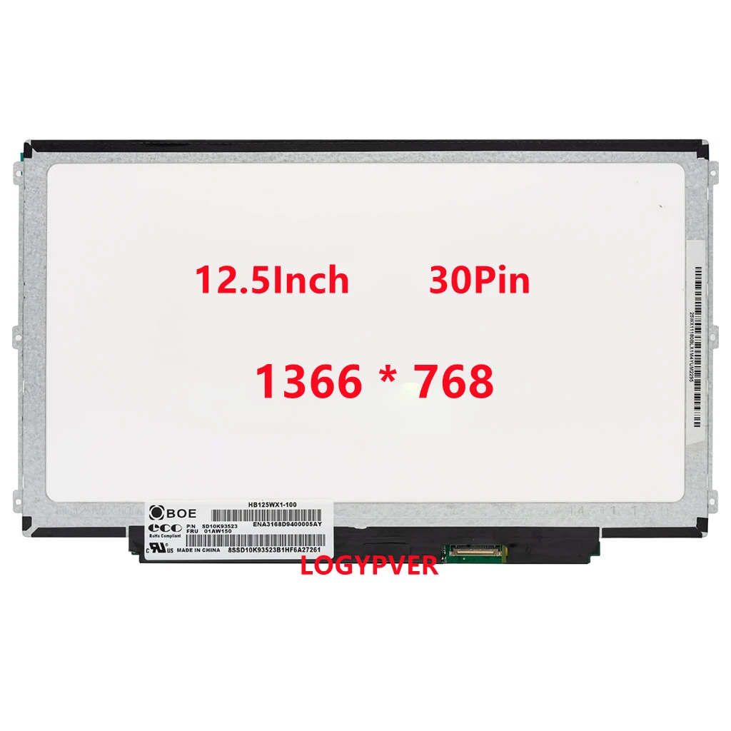 12.5inch HB125WX1-100 HB125WX1-201 LP125WH2-TPB1 B125XTN03 For HP 820 G2 Dell E7240 LCD Screen EDP 30PINS