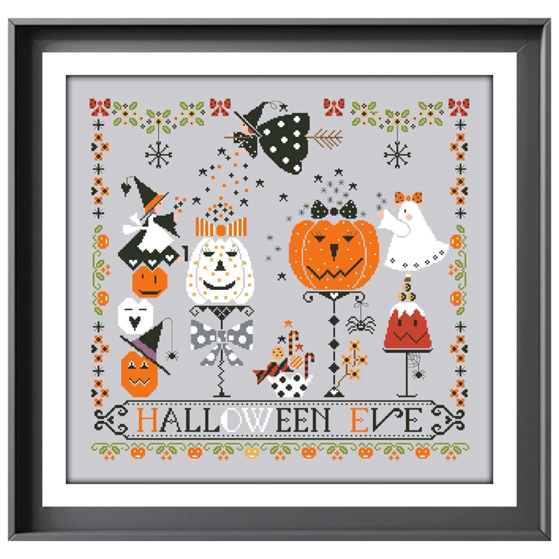 

Halloween eve cross stitch kit cartoon pattern design 18ct 14ct 11ct silver canvas embroidery DIY