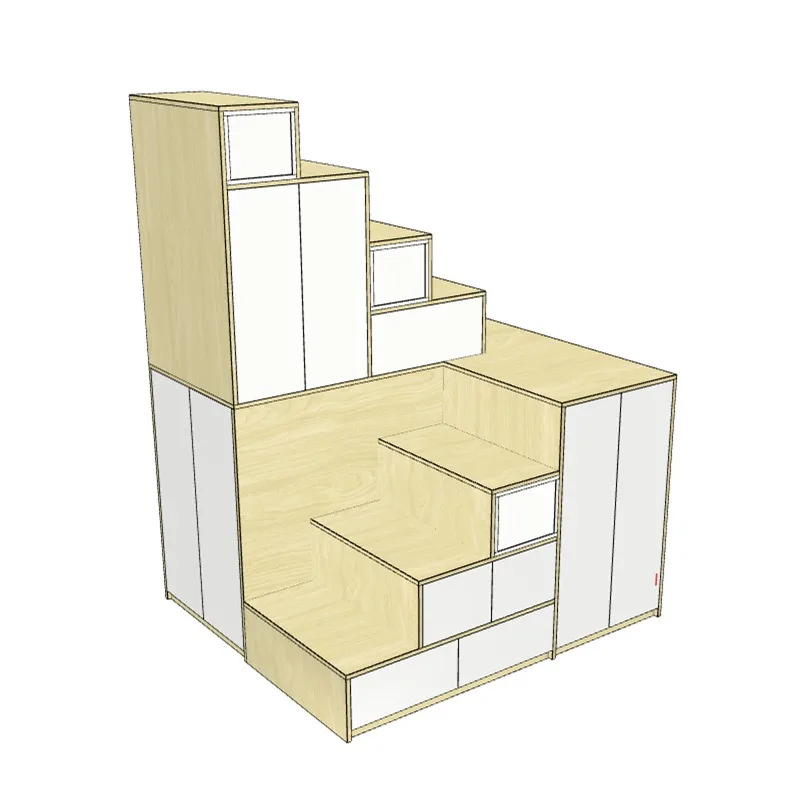 Loft duplex stair cabinet for attic stairs in home apartments, wardrobe-style stair cabinets, storage steps, stair cabinets