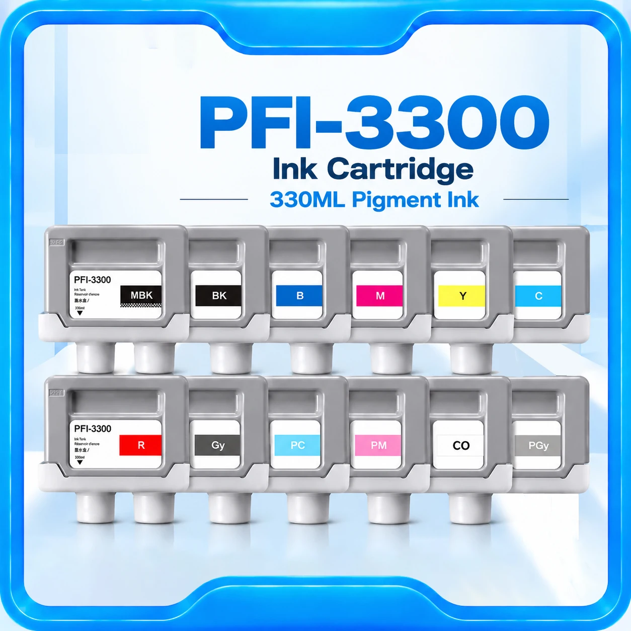 PFI3300 PFI-3300 Ink Cartridge 100% Compatible for Canon  PRO 2600 PRO 4600 GP 4600S PRO 6600 GP 6600S With Pigment Ink 330ml