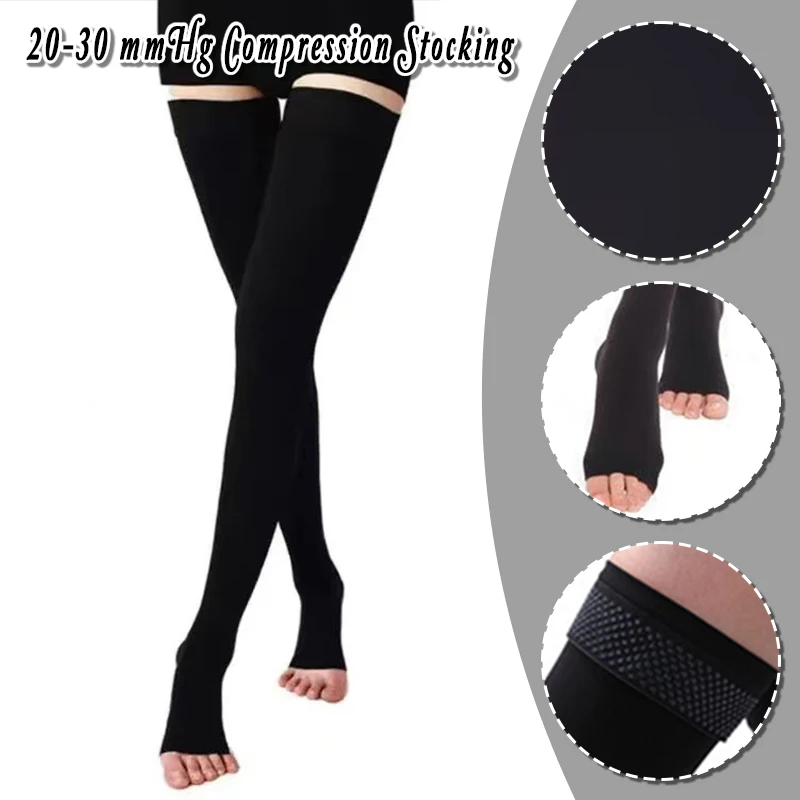 20-32 mmHg Compression Stocking Legwarmers Thigh Stockings Stress Relief Compression Stockings Clothing Supplies Accessories view 2