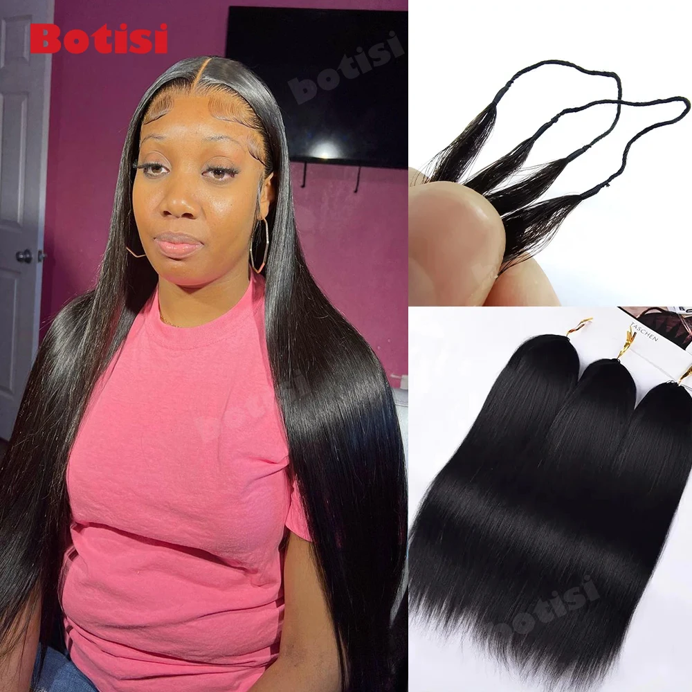 Bone Straight Crochet Human Hair For Black women Knotless Pre-Separated Crochet Hair Extension Feather Hair Line Extension