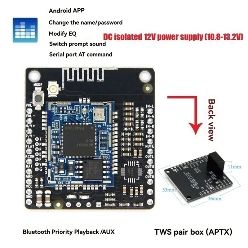 ELECT-QCC3031 APTXHD Modul Input Audio LINE-In Lossless Hifi Bluetooth 5.1 Penerima untuk Speaker Modifikasi