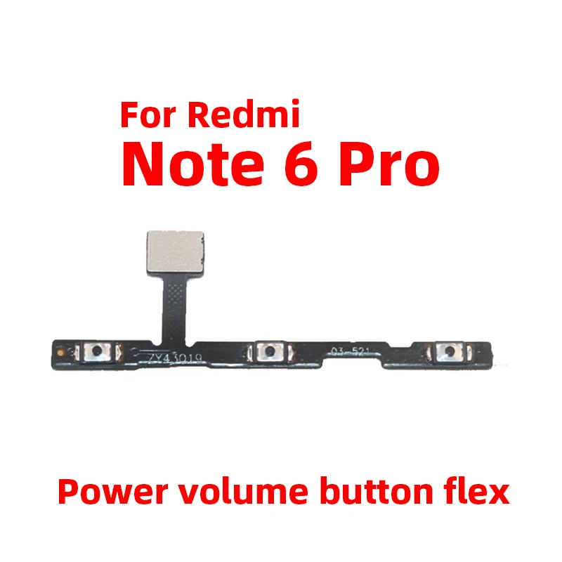 For Xiaomi Redmi Note 6 Pro Power ON OFF Volume Camera Key Button Switch Flex Cable Replacement