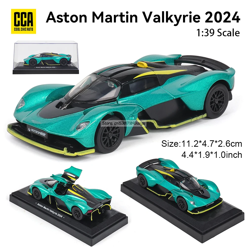 

MSZ CCA 1:39 Valkyrie Aston Martin 2024 green+black Racing Alloy Model Toy Car Casting Pullback Function rubber tire