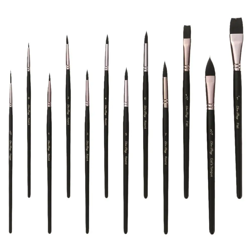 

12 Pcs Multi-head Watercolor Brushes Professional Painting Tools Fine Detailing Artists Supplies Acrylic Oil Paint Gentle