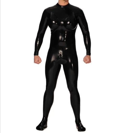 

100%Latex Rubber Gummi handsome Black men's bodysuit racing uniform party role play hand customized 0.4mm XS-XXL