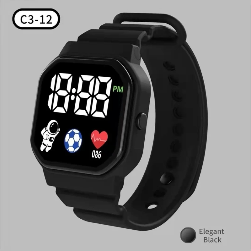 Unisex Square LED Digital Watch Waterproof Sports Watch Electronic for Men Watch for Women Students Comfortable Wearing