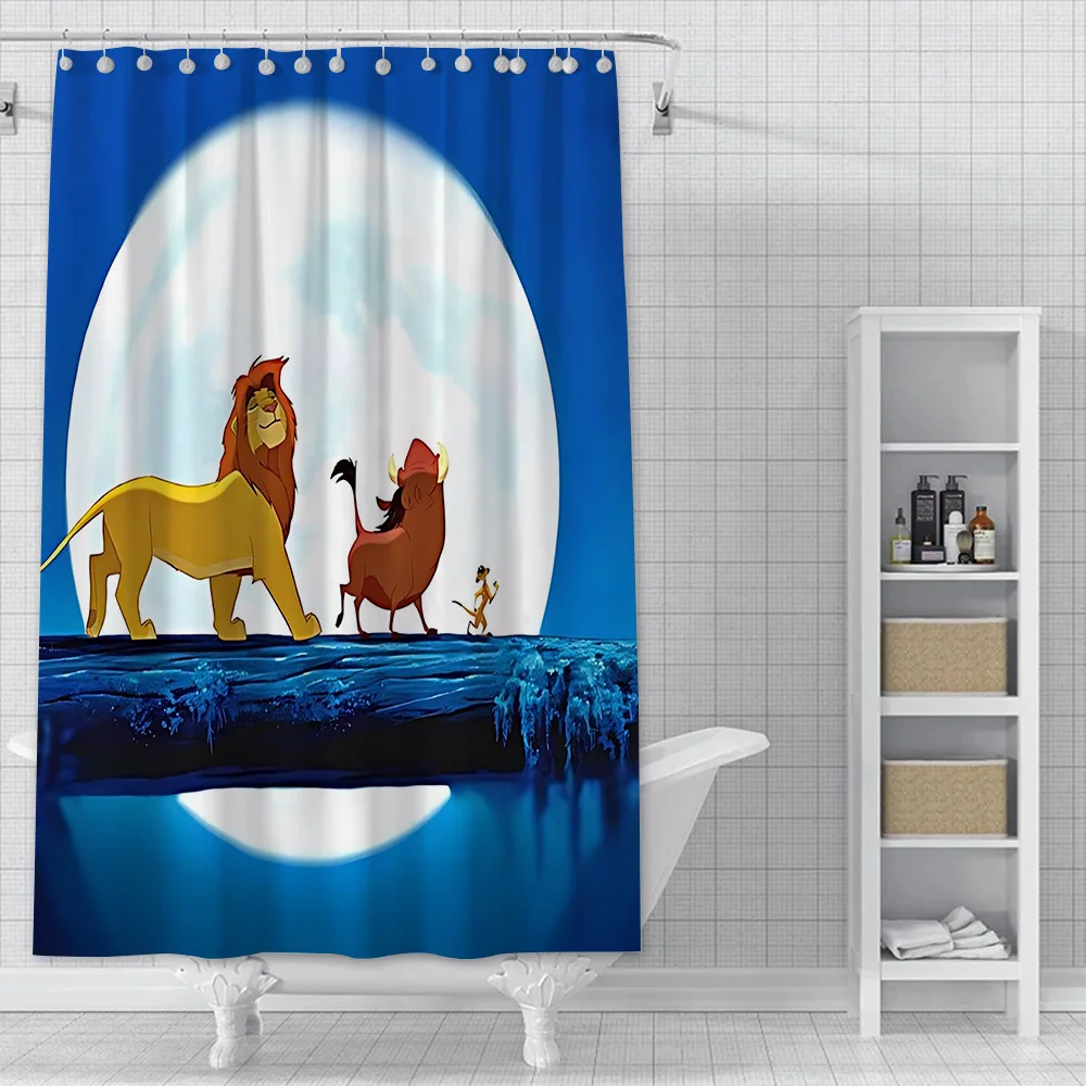 Cartoon The Lions K-King Shower Curtain Waterproof Polyester Fabric Paint Colorful Bath Curtains Home Bathroom Curtain With Hook