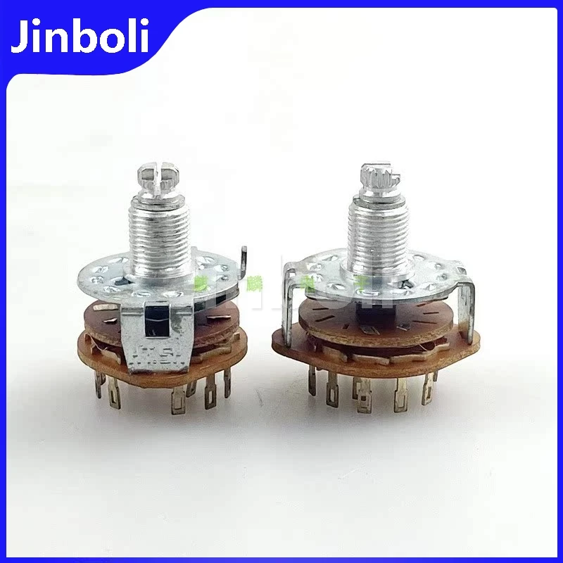 2PCS 2 Knife 5 Speed Rotary Band Switch Video And Audio Signal switching Gear switch Long Thread