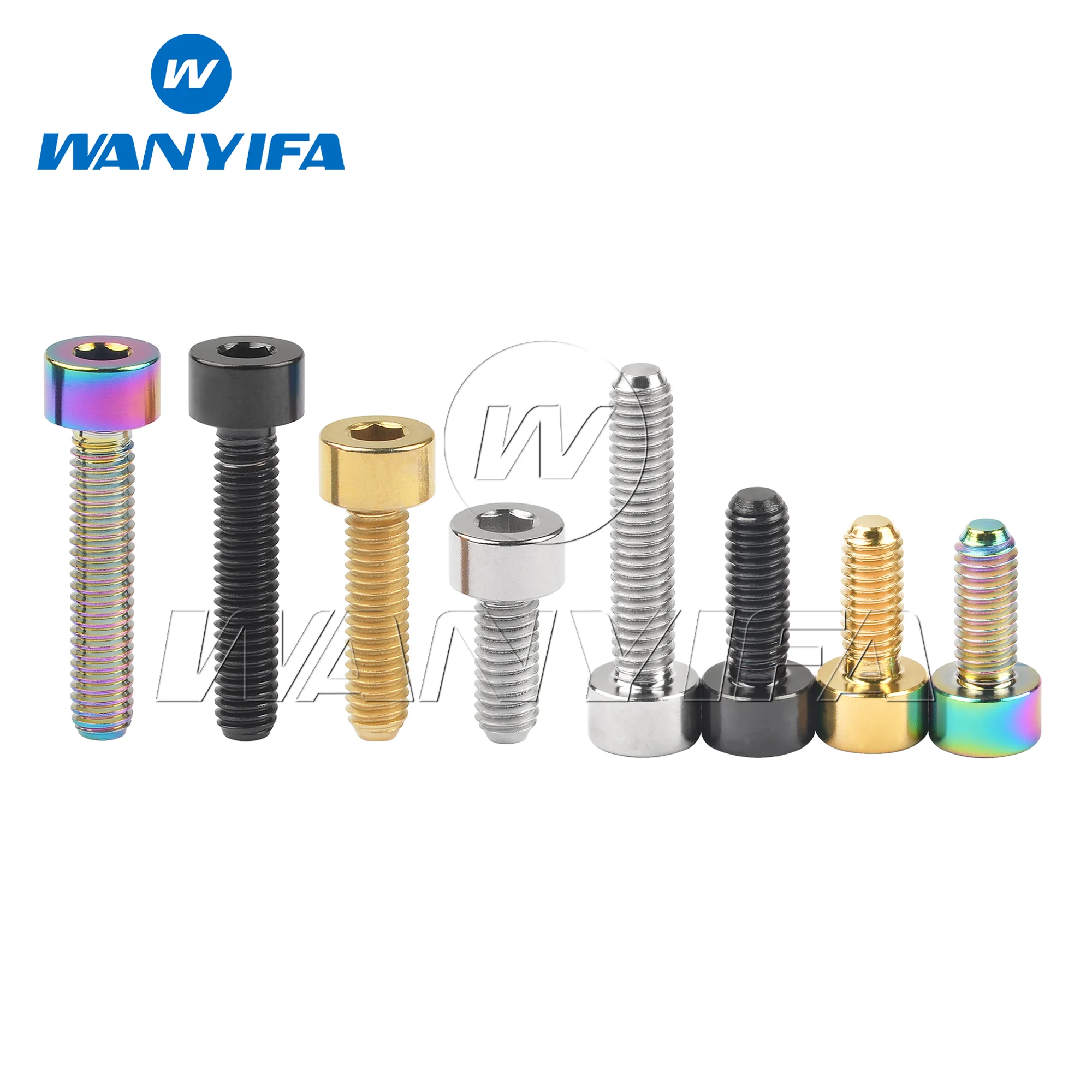 Wanyifa Titanium Bolts M3 M4x6/8/10/12/15/18/20mm Hexagon Head Cap Screws with Column Head for Model Aviation Modified 10/15pcs