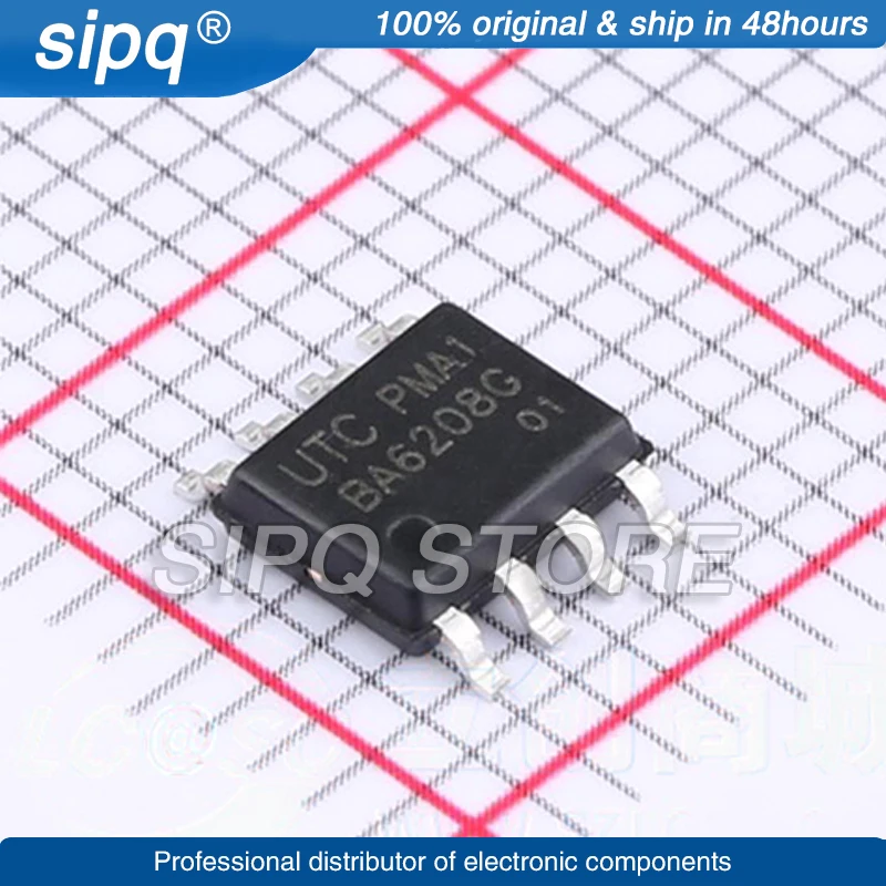 Original Motor Driver ics, BA6208G-S08-R, BA6208G, SOIC-8, Novo, 10pcs por lote