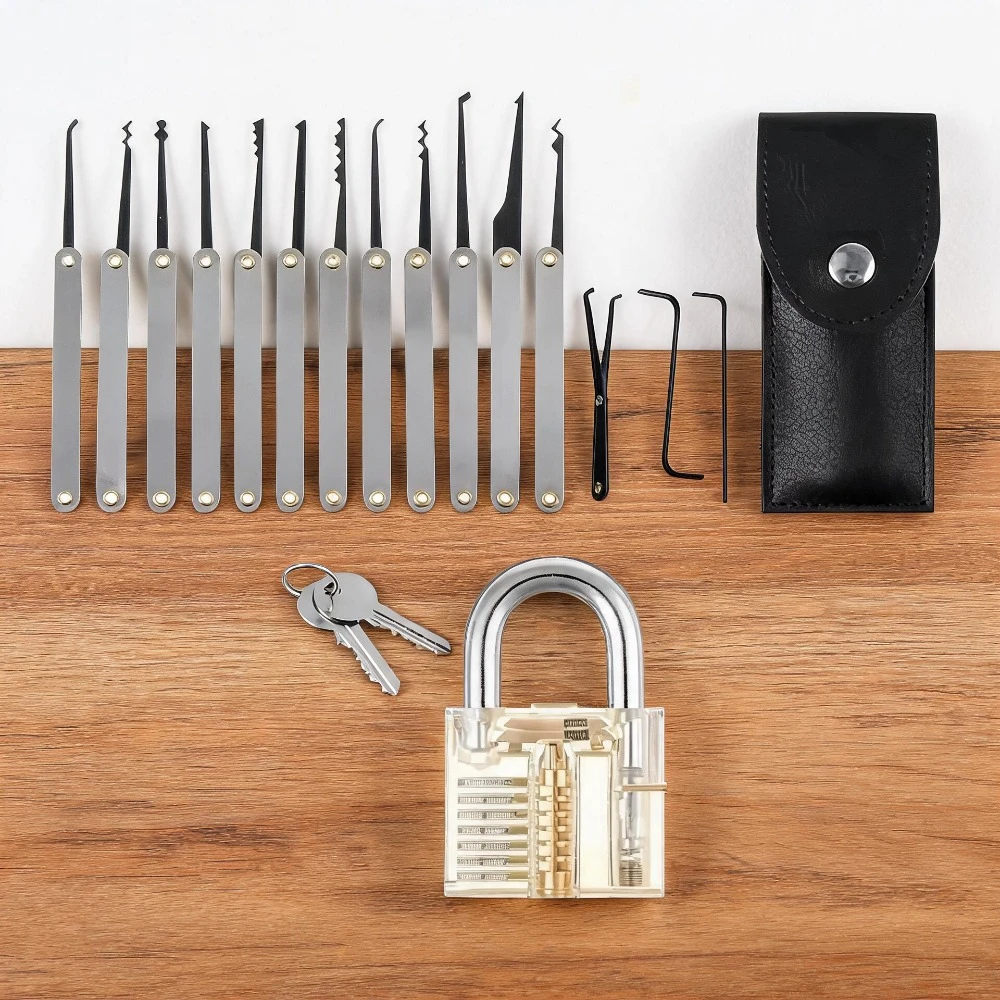 3Lot IN 1 Unlocking Lock Pick Set Key Extractor Padlocks Kit Locksmith Pick Training Kit Pin Broken Key Hand Tool Locksmith