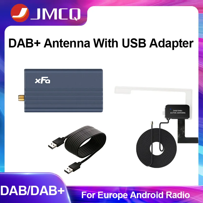 JMCQ DAB+ Antenna With USB Adapter Car Digital Radio Tuner Receiver DAB+ Adapter For Android Multimedia Player