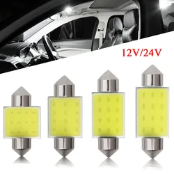 NSXINQI 2PCS 31mm 36mm 39mm 41mm COB 3W 12Chips SMD LED Dome Festoon Interior Panel Bulb White Light 12V 24V